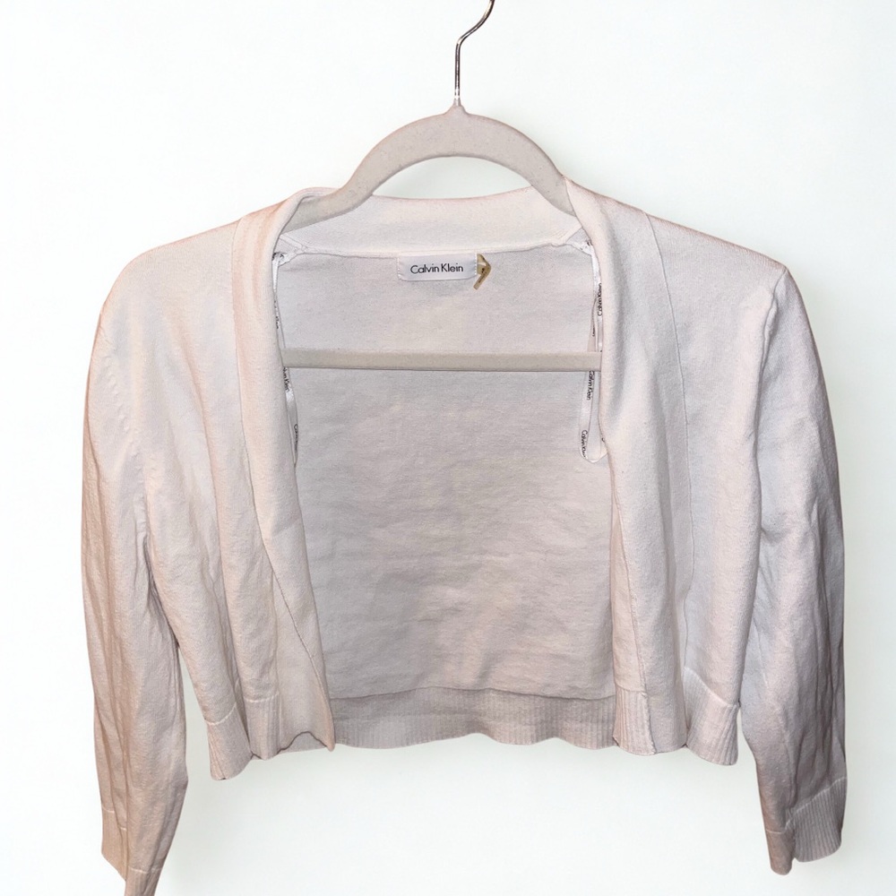 Calvin Klein Light Cream Open Cardigan